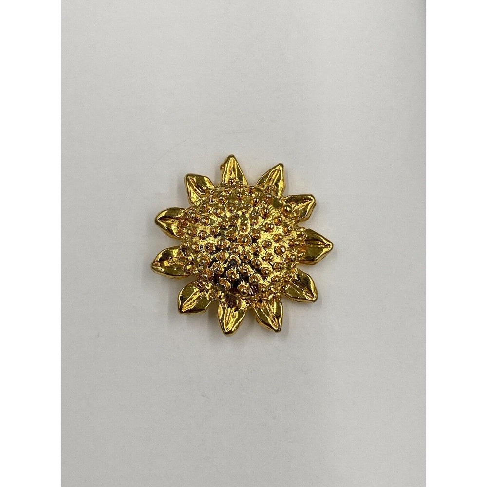 Gold Colored Beautiful Sunflower Lapel Pin Brooch